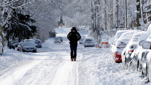 В Индианаполисе запретили ездить на машинах по городу из-за снегопада 